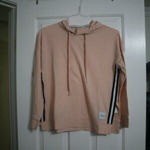 Calvin Klein Performance Hooded Cropped Sweatshirt, Size L, Peach